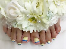 プルミエ ネイル(Premier Nail)/イエロー＆ブルー☆フレンチ