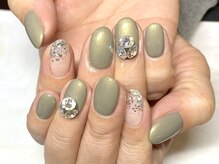 ボーホーネイルズコレクション(BOHO NAILS COLLECTION)/ワンカラー＋アート3Dスワロ追加