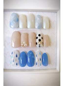 ネイルステーション ブルー(Nail Station BLUE)/5月6月　定額￥5700　デザイン2