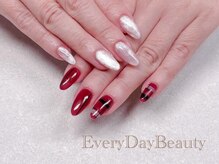 エブリデイビューティ 池袋店(EveryDay Beauty)/左右非対称チェックアート