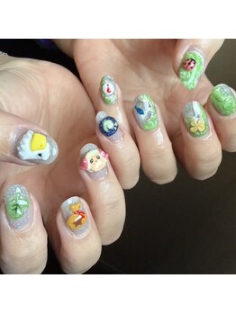 ネイルズ ヒマワリ(Nails Himawari)/3D・手描きアートプラン¥12000