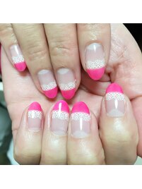 ピンクのレースフレンチ