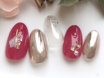 ネイルサロンアンドスクール ラフィーネ 池袋店/シンプルミラー◆￥7990