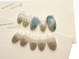 ニュアンス×大理石ネイル