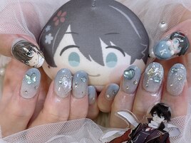 水色 痛ネイル