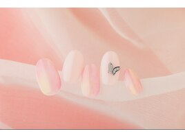 シンプル春カラーネイル