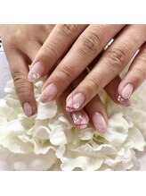 ディーネイル 京橋(D-nail)/矢野/苺ミルク風*大人女子ネイル