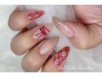 ネイルアンドアイラッシュスタジオ シュシュ(chouchou)/バレエコアネイル・チェック