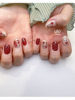 ウロネイルズ(ulo nails)/リボンとさくらんぼとキラキラ