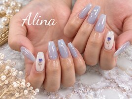 薔薇ネイル/パステルラベンダー