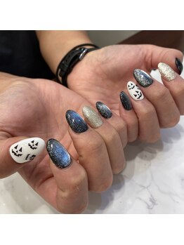 ハーティーネイル hearty nail 溝の口店/ハロウィンネイル/マグネット