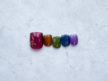 ネイルアンドアイラッシュ サロン エルザ(Nail&Eyelash Salon Elsa)/月替わりフットデザイン¥11500