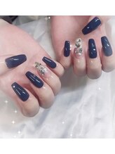 エイミーユア(Eimmy Yua)/ネイビーキラキラストーン