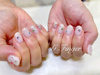 推し活カラーストーンネイル♪♪