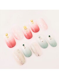 グラデーション＋お花アート