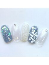 ネイルアンドまつげ リュフェール 五反田(Nail Lufaire)/雪の結晶ネイル