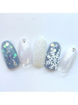ネイルアンドまつげ リュフェール 五反田(Nail Lufaire)/雪の結晶ネイル
