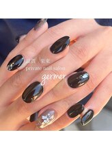 ジェルメ(germer)/振袖に合わせてブラックネイル！