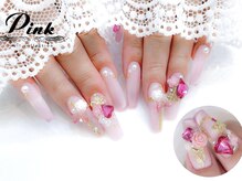 ネイルコレクション ベビーピンク(Baby Pink)/長さだしジェル★薔薇：ハート