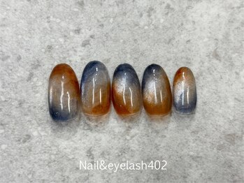 ネイル アンド アイラッシュ ヨンマルニ(Nail&eyelash 402)/ニュアンスバイカラーネイル