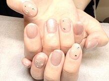 パープルの爪屋/ワンカラー塗りわけ＋パーツ