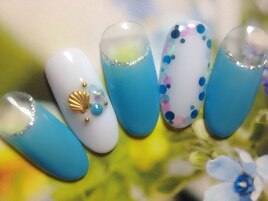 清涼☆貝殻ネイル