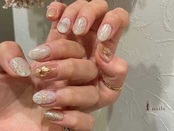 アイネイルズ 吉祥寺店(I nails)/ミラーフラワーネイル[吉祥寺]