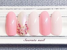 スエルテ ネイルサロン 北千住店/可愛いの王道押し花ネイル ¥7000