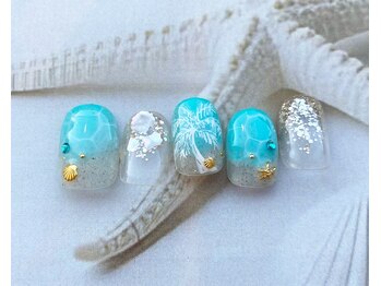 ココロ 新橋(kokoro)/8月ネイルデザイン☆華やか