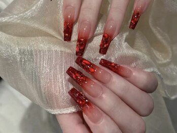 センスネイル 池袋店(Sense Nail)/キラキラストーンxボルドー