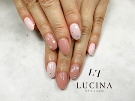 C-229 ピンクフラワーネイル