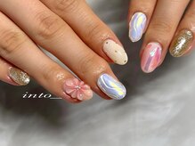 ネイルサロン イントゥ(into_)/春ネイル　フラワー　ぷっくり