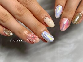 春ネイル　フラワー　ぷっくり
