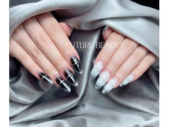 フューチャー 新大久保(FUTURE)/黒白ネイル