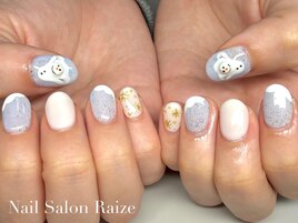 雪だるまネイル/雪だるま/冬