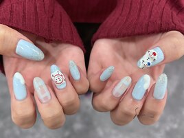 雪だるまネイル
