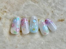 シード(Seed)/朝顔ネイル12000円/夏ニュアンス