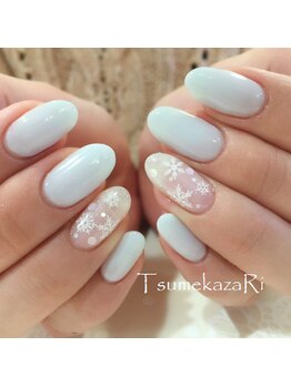 ツメカザリ 西金沢店(TsumekazaRi)/冬★雪の結晶　アイスブルー