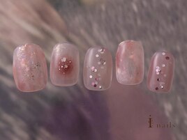 ホログラムニュアンス桜ネイル