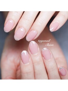 たゆ ネイル(たゆnail)/ナチュラルラメフレンチネイル