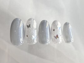 大人ガーリーネイル/蝶々ネイル