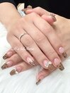 グラデーション×ヒョウ柄ネイル