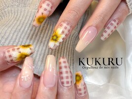 秋桜×ギンガムチェック　81012