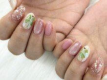 ディーネイル 池袋(D-nail)/【森】手描きクローバーネイル