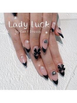 レディラック バイ キャンアイドレッシー(Lady Luck by Can I Dressy)/定番ブラックワンホンネイル