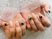 ワンハンドレッドプラス(100+)/ラメグラデーション　リボン