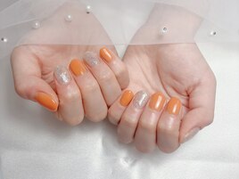 シルバーラメ　オレンジ