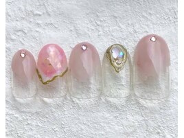 アシメ　くすみカラー ネイル