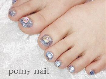 ポミーネイル 新宿西口店(pomy nail)/フットラメワンカラー 