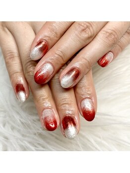 マイオティック ネイル(miotic nail)/紅白グラデーション